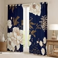 thumbnail image 2 of Manfei Beige Brown Black Rustic Floral Curtains (2-Pack 42x84) Microfiber Decor, 2 of 6