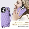 thumbnail image 4 of Allytechgroup Flip Wallet Case for iPhone 16 Pro with Cards Holder, PU Leather Phone Case with Lanyard Kickstand Shockproof Back Cover for iPhone 16 Pro, Purple, 4 of 8