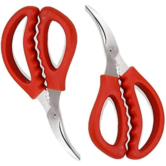 2 Pack Seafood Scissors,Seafood Fish Crab Shrimp Lobster Scissors Stainless Steel Shears for Kitchen Tools