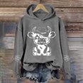 thumbnail image 2 of Womens Christmas Hoodies Graphic Xmas Cow Print Long Sleeve Fashion Hooded Sweatshirts Trendy Casual Pullover, 2 of 4