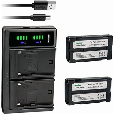 Kastar 2-Pack Battery and LTD2 USB Charger Replacement for JVC GR-DV9000U GR-DVL9000U GR-DVM1 GR-DVM1DU GR-DVM1U BLI-162C GR-B202 CGR-B403 CGR-B814 NV-DE3 PV-D1000 PV-D700