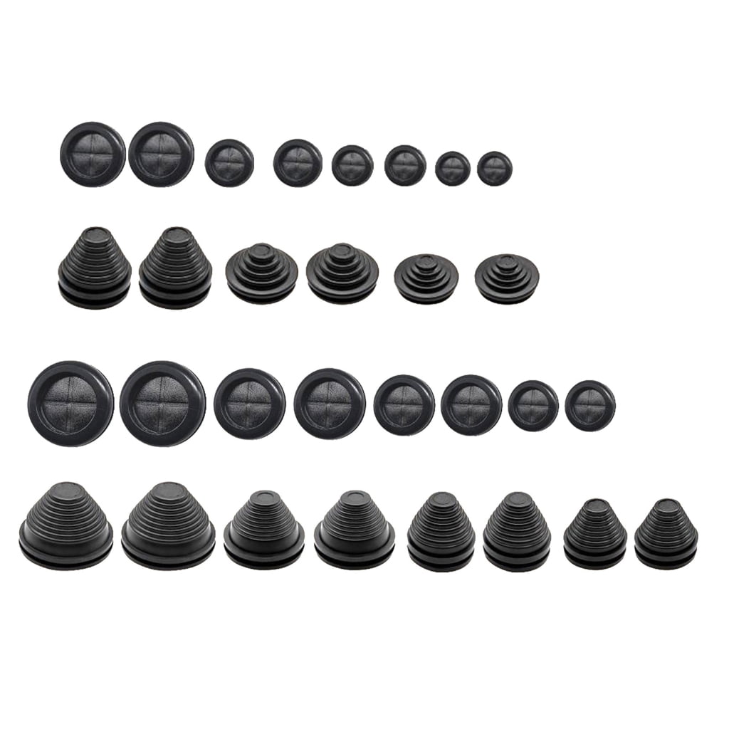 30Pcs Closed Rubber Grommets Firewalls Solid Closed Hole Plug Rubber Hole Plugs Enduring Rubber Wire Hole Dust Plugs