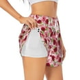 thumbnail image 2 of Bixox Women's Rose Flowers pattern 2 in 1 Running Shorts - Lightweight Athletic Workout Gym Yoga Shorts Liner with Pockets - X-Large, 2 of 7