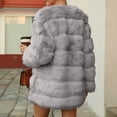 thumbnail image 6 of Ofreoo Winter Jackets for Women Faux Fur Coat with Solid V-neck,Holiday,Wedding,Party ,on Clearance, 6 of 8