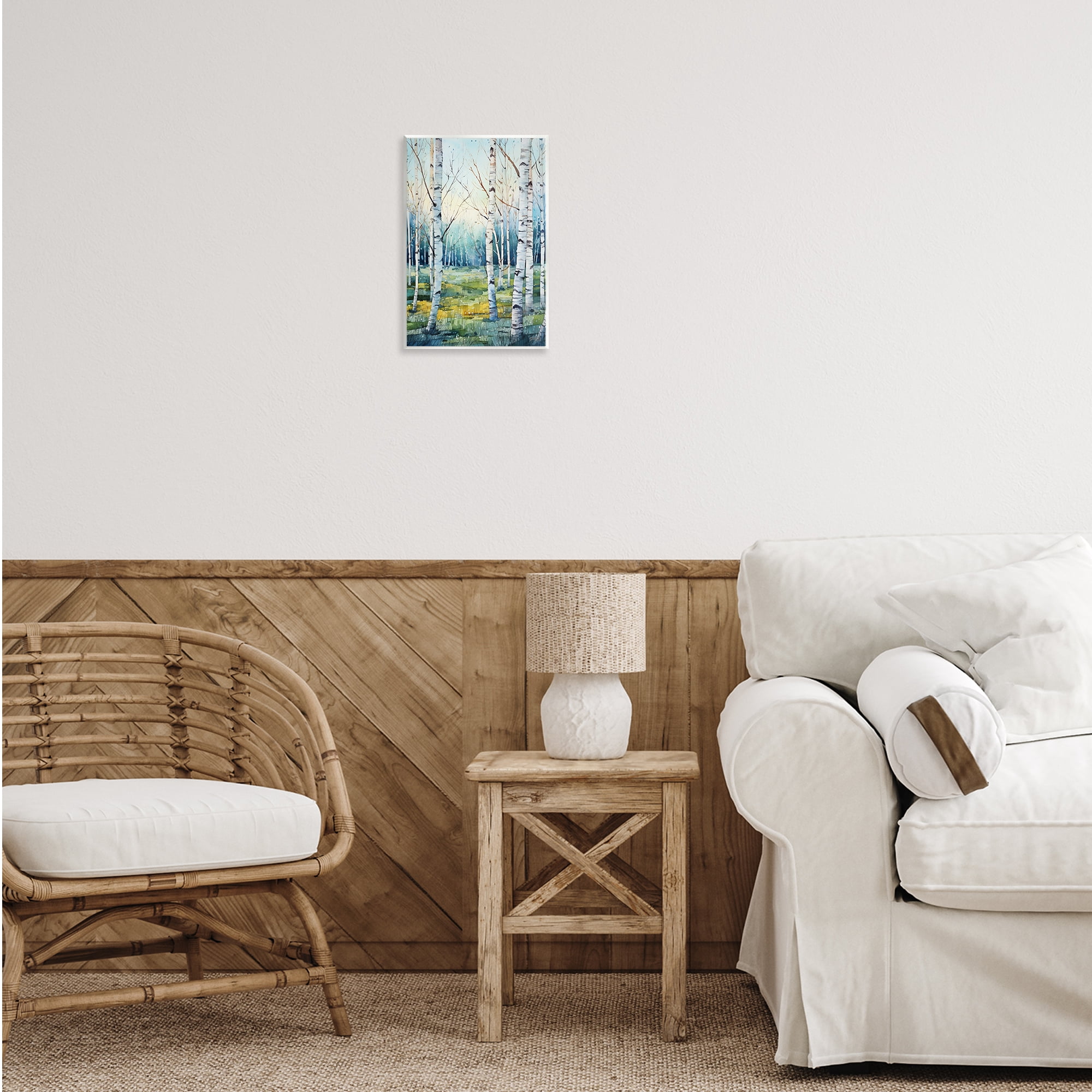 Stupell Industries Summer Birch Forest Landscape Painting Unframed Art Print Wall Art, 10 x 15