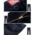 thumbnail image 4 of Pantalones cargo a juego para hombre, holgados, casuales, 100% algodón, azul, 4 of 5