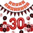 thumbnail image 1 of 30th Birthday Decorations Black and Red, Happy 30th Birthday Decorations for Men Women Include 30th Flag Bunting, Happy Birthday Banner, Red Black White 30th Birthday Balloons, 30 Foil Balloon, 1 of 7