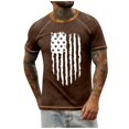 thumbnail image 1 of Men's Raglan T-shirt Retro Short Sleeve Round Neck Independence Day Printing Tops 4XL, 1 of 4