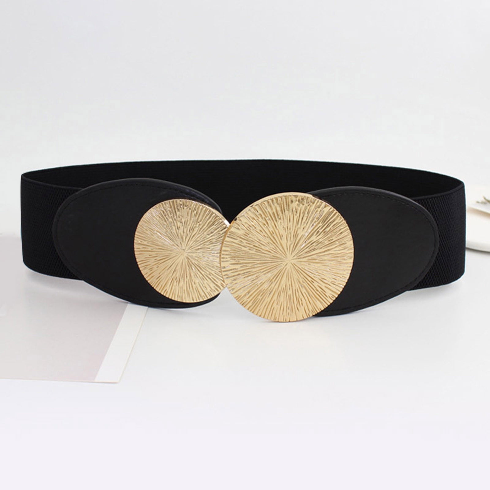MEICHEN Leather Belt for Women Vintage Wide Elastic 