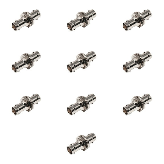 BNC Female to BNC Female Isolated Bulkhead Adapter for Coaxial Cables – High-Quality and Durable – 10 Pcs Pack