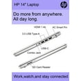 thumbnail image 5 of HP 14 HD Laptop - Windows 11 Intel Quad-Core N4120, 8GB RAM, 128GB Storage, Ultra-Light for Students & Business, WiFi, Bluetooth, HDMI, Webcam, 5 of 5