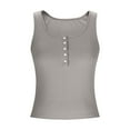 thumbnail image 6 of snilers Womens Sleeveless Henley Tank Tops Ribbed Knit V-Neck Button Down T-Shirts Summer Strech Slim Fit Basic Tees S-2XL, 6 of 8