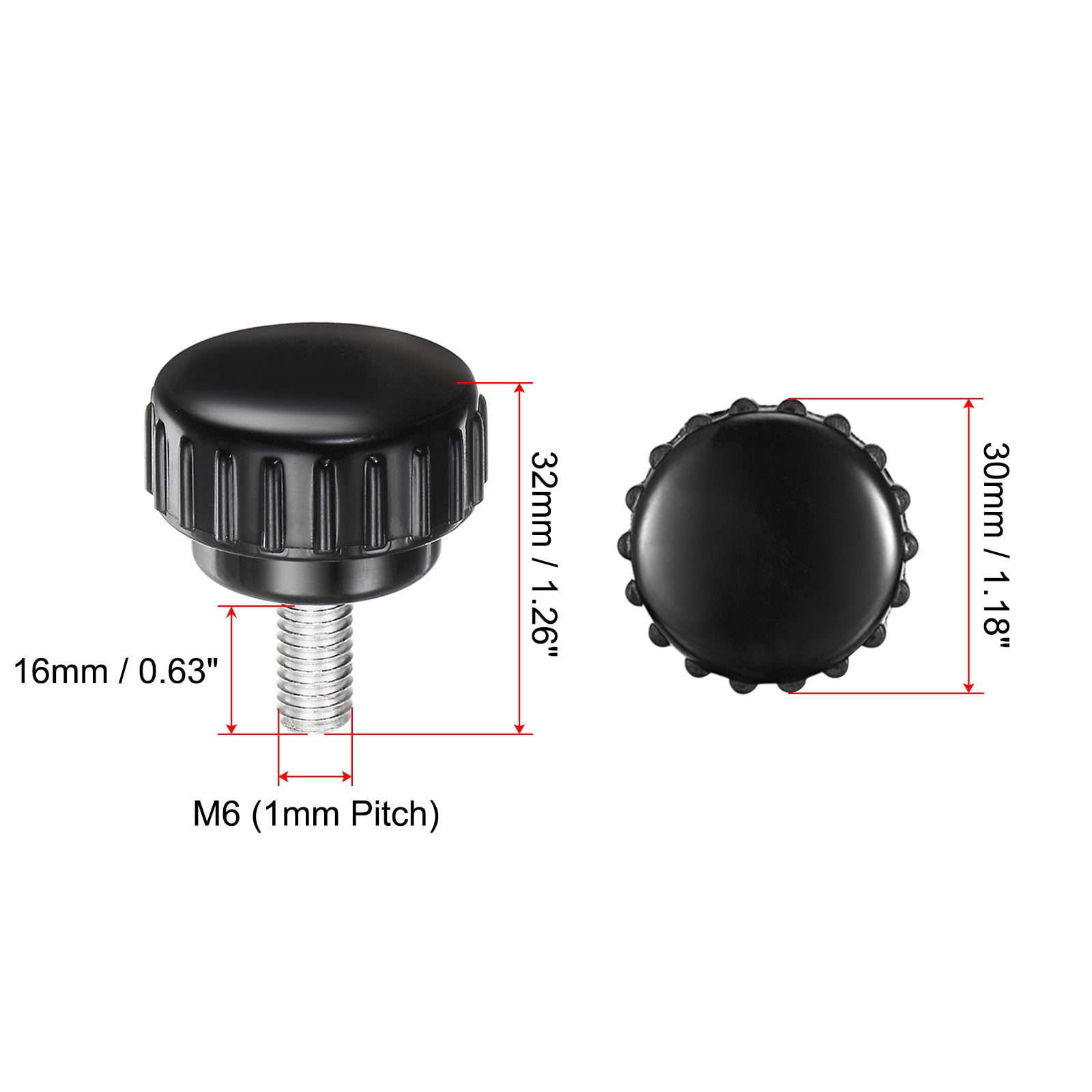 Unique Bargains Knurled Clamping Knobs Male Thread Thumb Screw Knobs M6 x 16mm