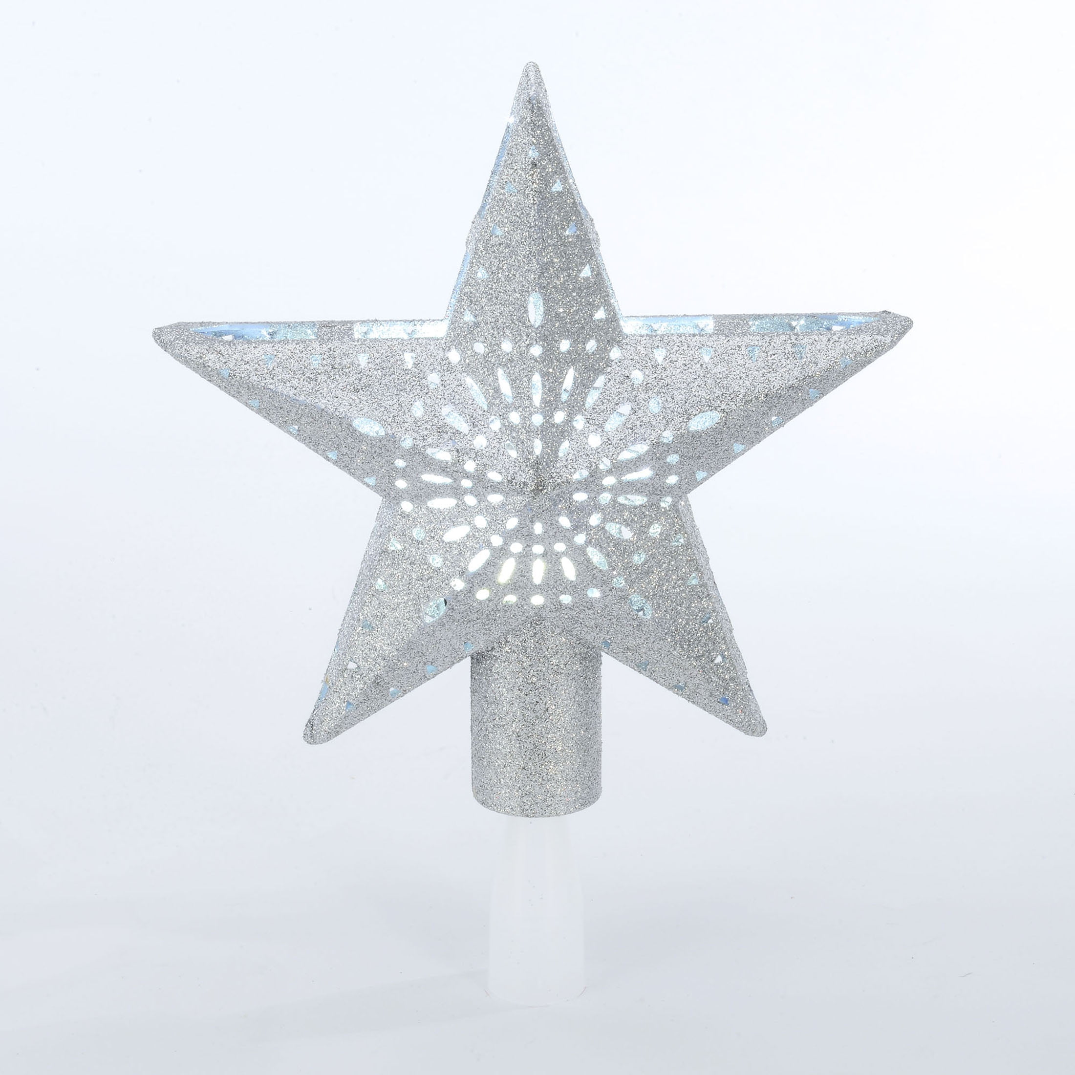Holiday Time 11 4 inch Silver Star LED Christmas Tree Topper With Cool woven-paper-tree-topper-happiness-is-homemade