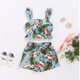 thumbnail image 2 of Newborn Baby Girl Kids Clothes Ruffle Floral Crop Top Shorts Pants 2pcs Set Outfits1-6Y, 2 of 5