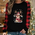 thumbnail image 2 of GA WEIHUA Reduced,Women's Casual Long Sleeve Vintage Christmas Graphic Tops Crewneck Sweatshirts Cute xmas Loose Fit Pullover(Red,Medium), 2 of 4