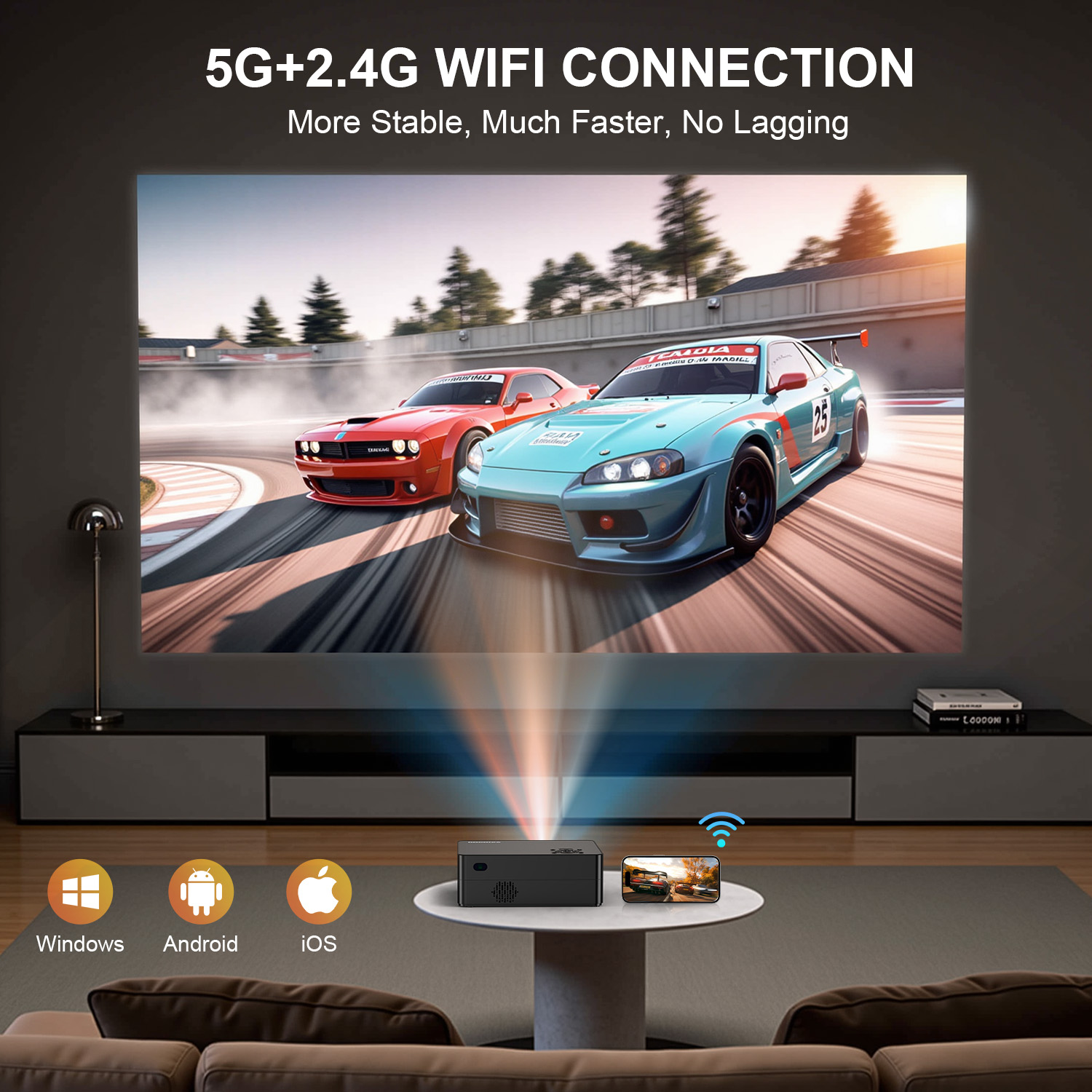 Orvanti 4K Smart Projector with WiFi and Bluetooth photo 4