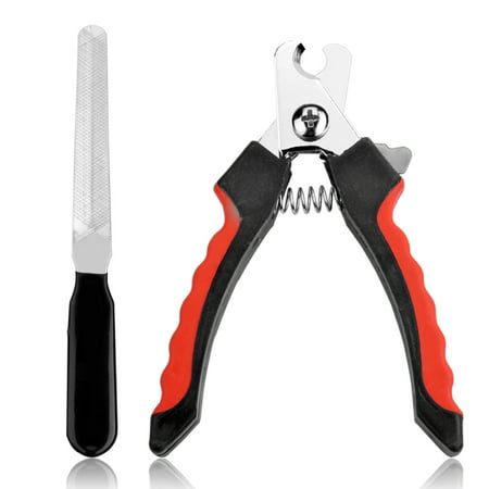 Dog Nail Clipper - Small Medium Pet Cat Toe Claw Trimmer Scissor Grooming Tool with Stainless Steel Blades File Safety Guard to Avoid Over-cutting Professional Portable in