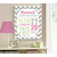 thumbnail image 4 of Personalized Canvas Birth Announcement Nursery Decor Gift, Footprint Design, Custom Name, Date, Weight & Length, Unique Boys & Girls Baby Shower Wall Art Presents, Color Gray # 4, Size - 24X30, 4 of 5