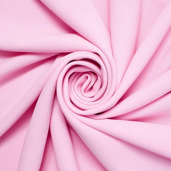 Stretch Crepe Scuba Double Knit Polyester Spandex 280 GSM Heavyweight Fabric By The Yard For Sewing Apparel, Costumes, Decor, & More (Pink, 5 Yards)