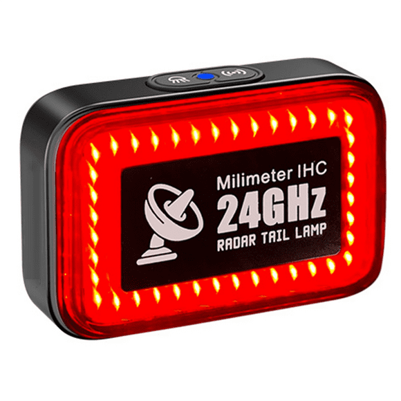 24GHz Radar Bicycle Taillight Smart Sensing Cycling Warning Light IP64 Waterproof LED Bicycle Light Bike Accessories,1 * Bicycle Taillight,Black&Red
