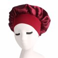 thumbnail image 7 of Bonnet Hat Womens Satin Solid Wide-brimmed Hair Band Sleep Cap Chemotherapy Hats Hair Cap, 7 of 7