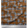 thumbnail image 1 of Soimoi Brown polyester Crepe Fabric Leaves & Floral Check Print Sewing Fabric Yard 42 Inch Wide, 1 of 3