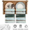 thumbnail image 5 of Blue Teal Kitchen Towels Set of 1, Vintage Wooden Retro Art Farmhouse Barns Absorbent Dish Towels for Kitchen, Microfiber Hand Towel, Quick Drying Tea Towel for Cleaning Decorative Dishcloths, 5 of 7