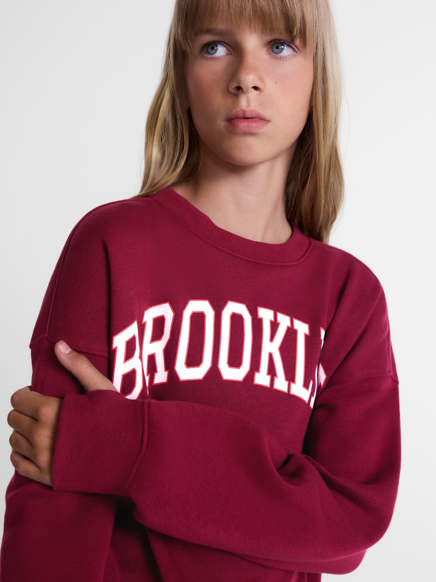 Weekend Academy Girls Graphic Print Fleece Sweatshirt, Sizes 4-18