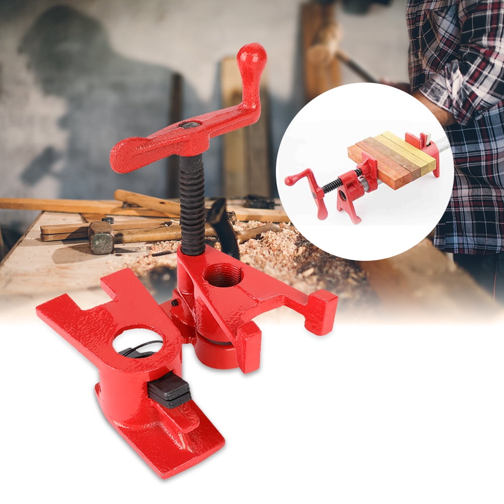 Wood Gluing Pipe Clamp Quick Release Wide Base Iron Wood Metal Clamp Set for Woodworking Workbench 4 Sets 1 Inch Heavy Duty Woodworking Vice Wood Gluing Pipe Clamp Quick Release Wide Base Iron Wood Metal Clamp Set for Woodworking Workbench 4 Sets 1 Inch Heavy Duty Woodworking Vice