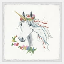 Marmont Hill Rainbow Unicorn V Framed Wall Art