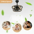 thumbnail image 6 of Cusp Barn 18 Inch 4-Light Farmhouse Wood Ceiling Fan, French Country Drum Ceiling Fan for Kitchen Island Dining Room, 6 of 10