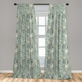 thumbnail image 5 of Ambesonne Hipster Curtains, Hipster Summer Mood, Pair of 28"x84", Pale Almond Green Cream, 5 of 5