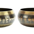 thumbnail image 2 of Handmade Nepalese Singing Bowl Set - 17.5cm Diameter with Five Dhyani Buddhas Pattern on Inner Bottom, Comes with Wooden Striker, Random-Color Non-slip Ring Mat & Cotton Linen Storage Bag, Ideal for, 2 of 6