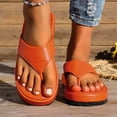 thumbnail image 5 of 2DXuixsh Women's Platform Flip Flops Solid Color Height Increasing Beach Sandals with Rhinestones Stylish Simple EVA Slides Size 8, 5 of 5