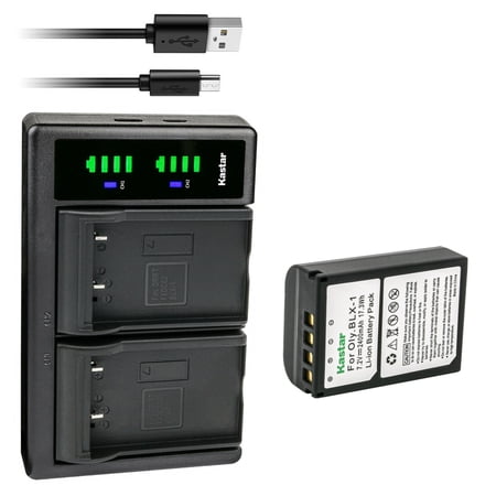 Kastar 1-Pack Battery and LTD2 USB Charger Compatible with Olympus OM SYSTEM BLX-1 Lithium-Ion Battery Olympus OM System BCX-1 Lithium-Ion Battery Charger Olympus OM System OM-1 Mirrorless Camera