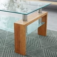 thumbnail image 6 of LUVCMFT Living Room Rectangle Glass Coffee Table, Center Table with Tempered Glass Top & Open Shelf, 2-Tier Tea Table Waiting Area Table for Home, Office, Reception Room, Style B, 6 of 6