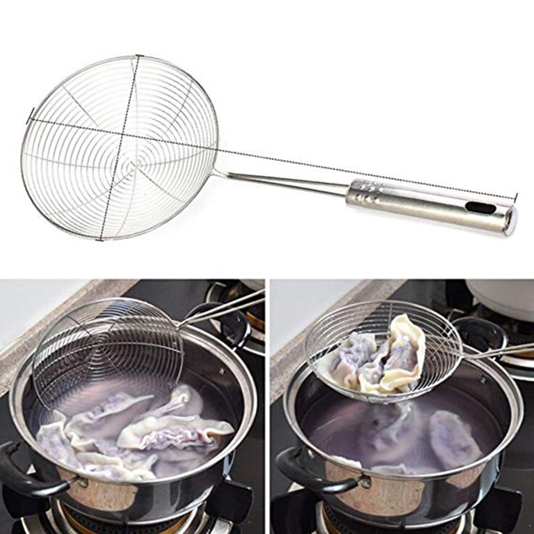 Strainer Stainless Skimmer Steel Spoon Spider Handle Wire Cooking