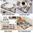 thumbnail image 4 of 2 Pack Washable Rubber Bohemian Vintage Floral Dish Drying Mats for Kitchen Counter Home Large Coffee Bar Pad Accessories and Decor for Utensils Stemware (2pcs 19.5''x12''), 4 of 6