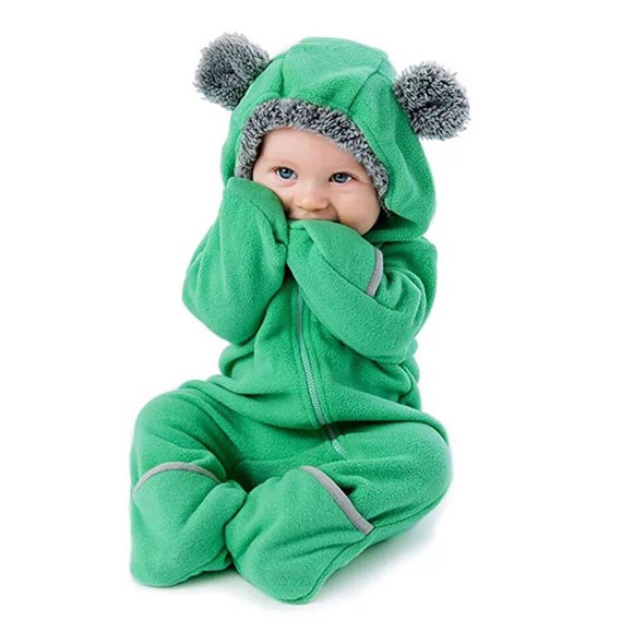 Initial equipment made of fleece baby body for newborns up to 2 years - baby romper - baby clothes / children's pajamas winter jacket - gift for the birth, 100cm