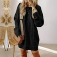 thumbnail image 5 of ClodeEU Womens Oversized Sweater Dress,Long Sleeve Grew Neck Chunky Knit Loose Tunics Pullover Tops Black,Womens Plus L, 5 of 7