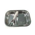 thumbnail image 2 of RBCKVXZ Stainless Steel Divided Plates, Kids Toddlers Babies Tray, Diet Food Control, Camping Dishes, Compact Serving Platter, Dinner Snack, 2 Compartment (Silver, 8.5 In), 2 of 6