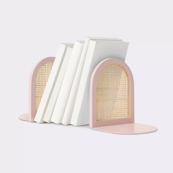 Arched Woven Bookends - Heirloom Pink