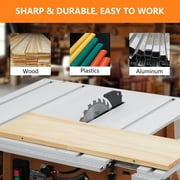Table Saw, 10-Inch 15-Amp Portable Table Saw 1800W, Cutting Speed Up to 5000RPM, 90° Cross Cut & 0-45° Bevel Cut Adjustable Blade Height for woodworking