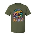 thumbnail image 3 of Funny Neon Sloth | Dean Russo Art Animal Lover Men's T-Shirt, Military Green, 5XL, 3 of 5