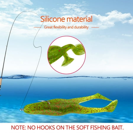 Sarapandan 2PCS Soft Baits for Outdoor Adventures Realistic Green Silicone Frog Saltwater Fishing Lure Set