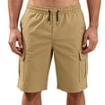 thumbnail image 2 of FRSASU Men's Stretch Cargo Shorts Quick Dry Lightweight Drawstring Elastic Waist Hiking Shorts with Multi Pockets Khaki, 2 of 5