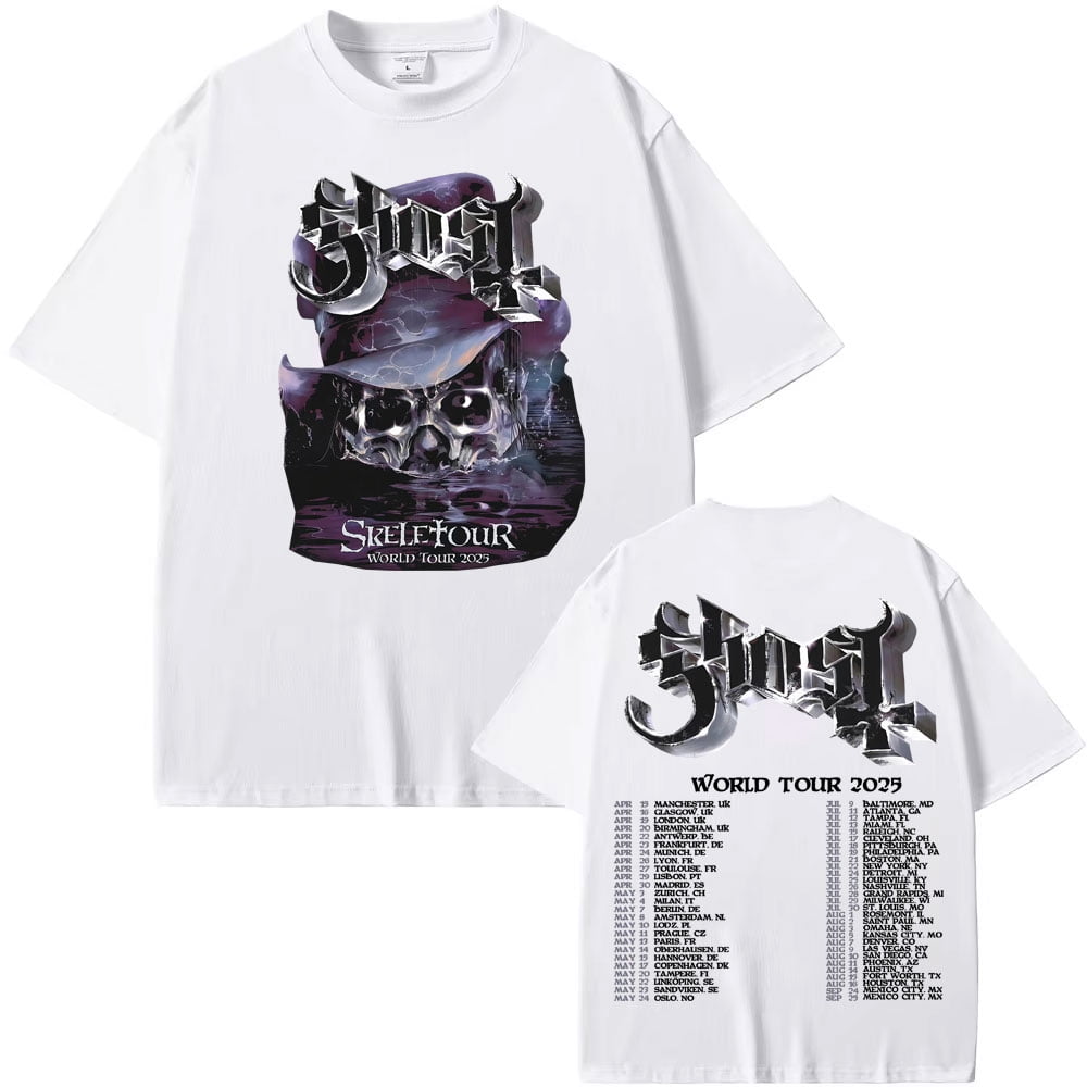 Band Ghost Skeletour World Tour 2025 Graphic T Shirt Men's