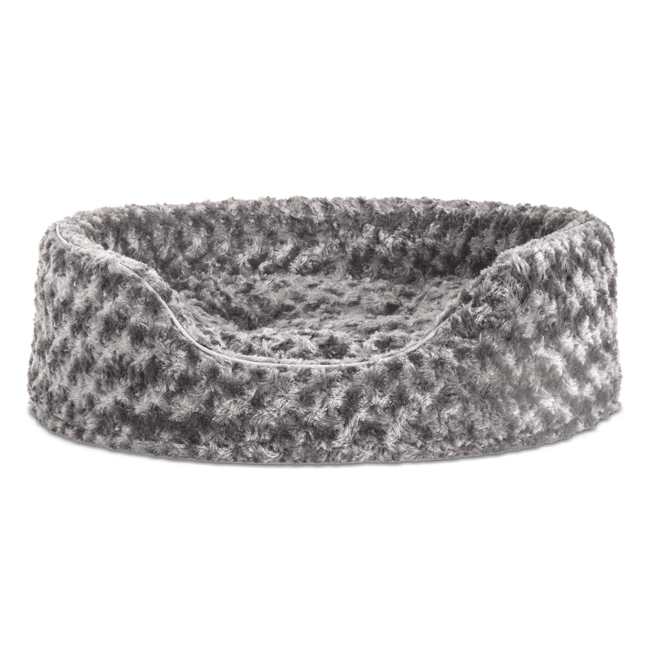 FurHaven Pet Products Ultra Plush Oval Pet Bed for Dogs & Cats - Gray, Medium