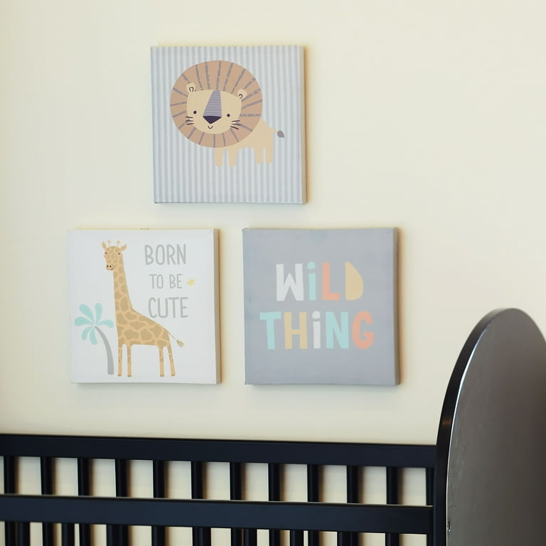 Parent s Choice Baby Nursery Canvas Wall Art Jungle 7 x 7 in